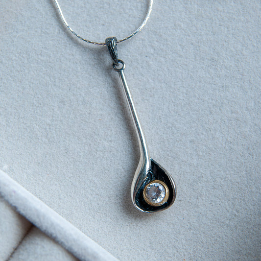 תליון כסף עם זרקון סולי