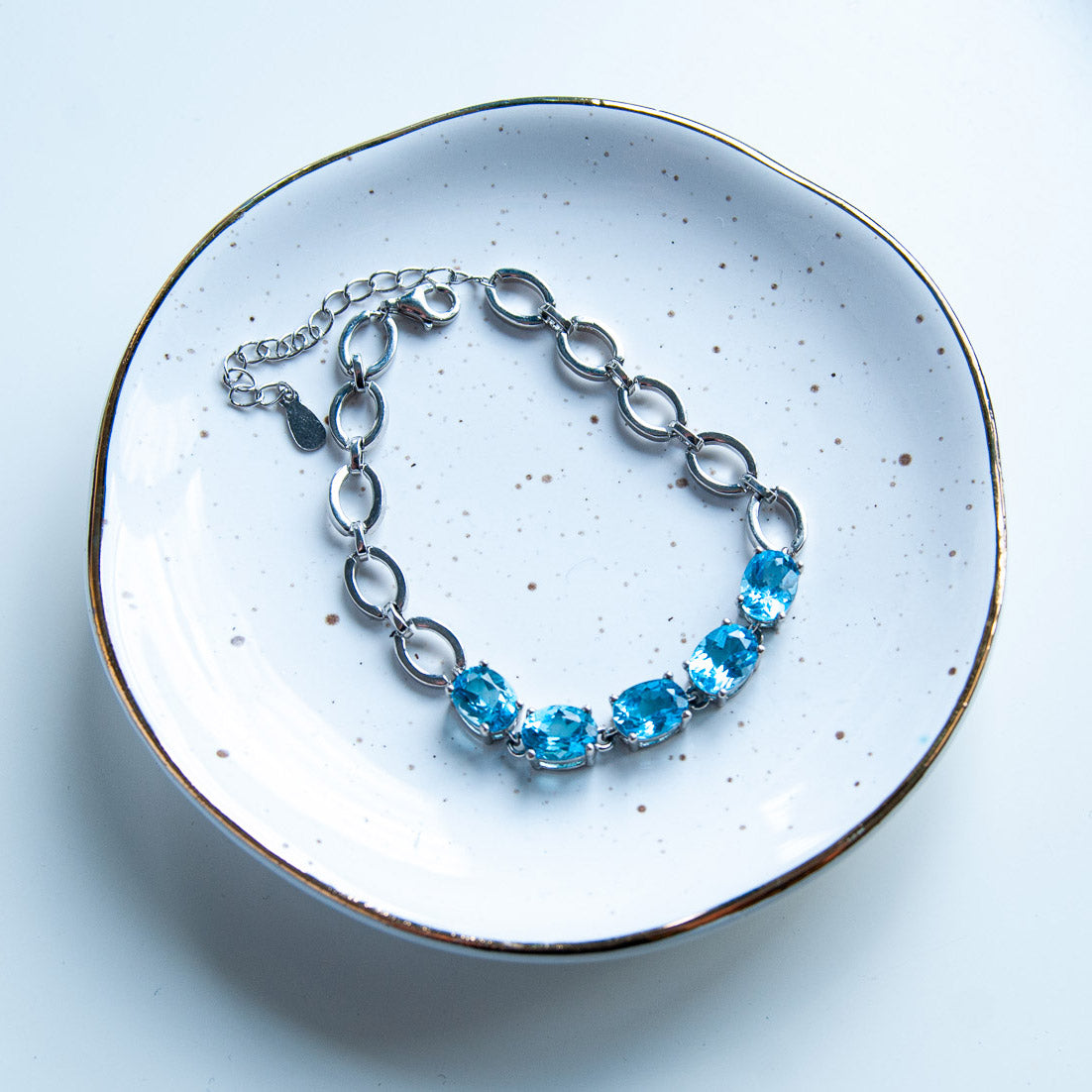 צמיד מכסף טהור "אן" עם אבני טופז