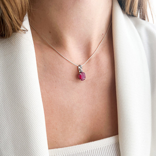 תליון כסף "אניה" עם אבן רובי