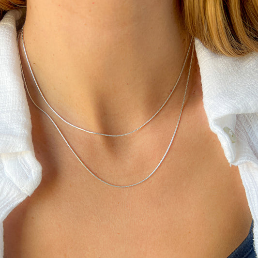 שרשרת כסף נחש עדינה