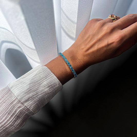 צמיד כסף טהור "אניה" עם אבני טופז