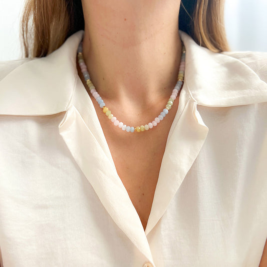שרשרת אבני קוורץ צבעונית