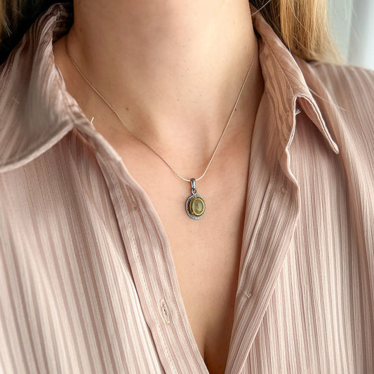 תליון כסף קוורץ רוטיל סול