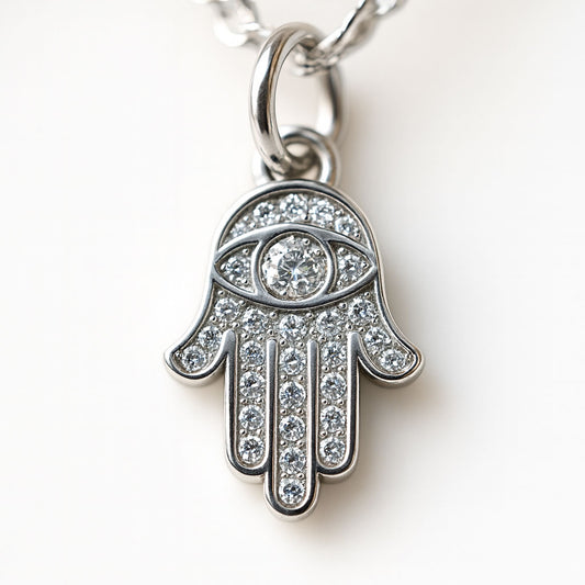 שרשרת כסף טהור עם תליון חמסה