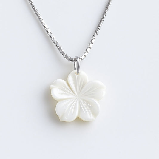 שרשרת נחש עדינה מכסף טהור 925 עם תליון פרח דובדבן מצדף