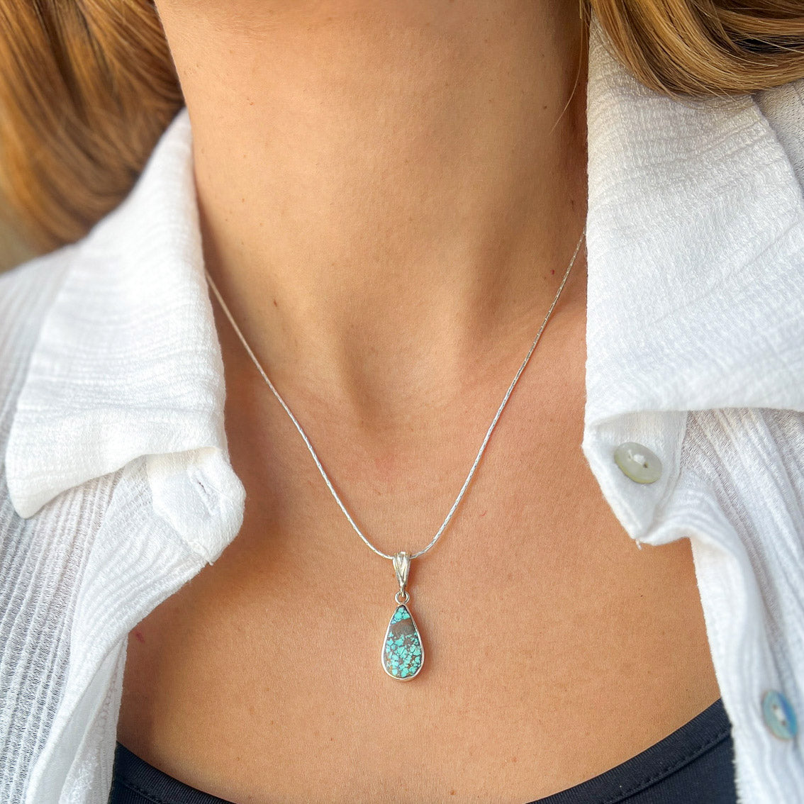 תליון כסף עם טורקיז