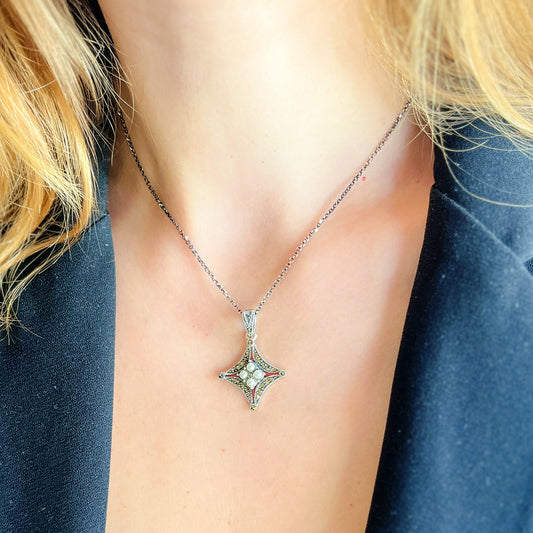 EDWINA שרשרת כסף עם פנינה