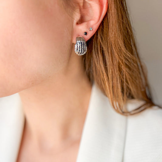 עגילי כסף טהור "פרנצ'סקה" עם אבני ספיר