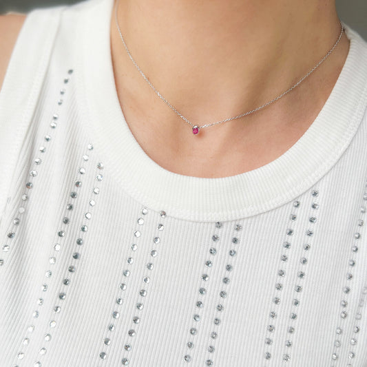 שרשרת כסף טסיל עם אבן רובי