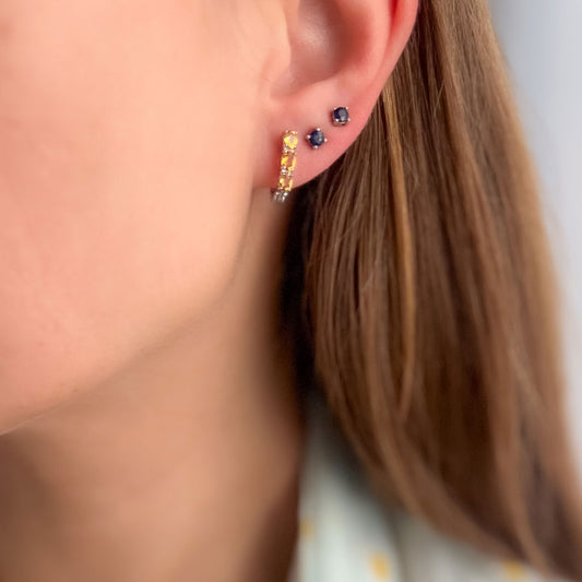 עגילי כסף "אוליב" עם אבני סטרין