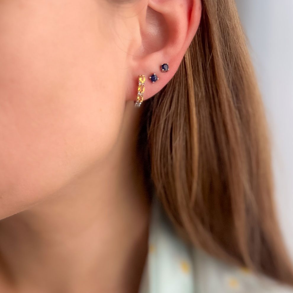 עגילי כסף "אוליב" עם אבני סטרין