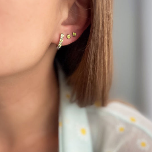 PERIDOT עגילי כסף צמודים קים