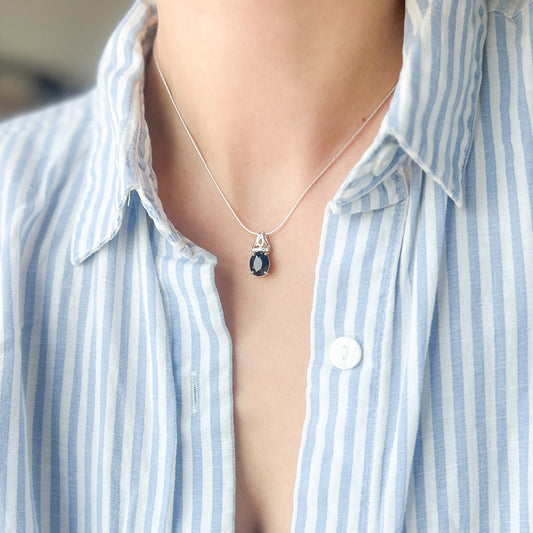 תליון כסף "ארבל" עם אבן ספיר