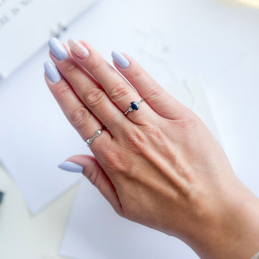 טבעת כסף "אסיה" עם אבן ספיר