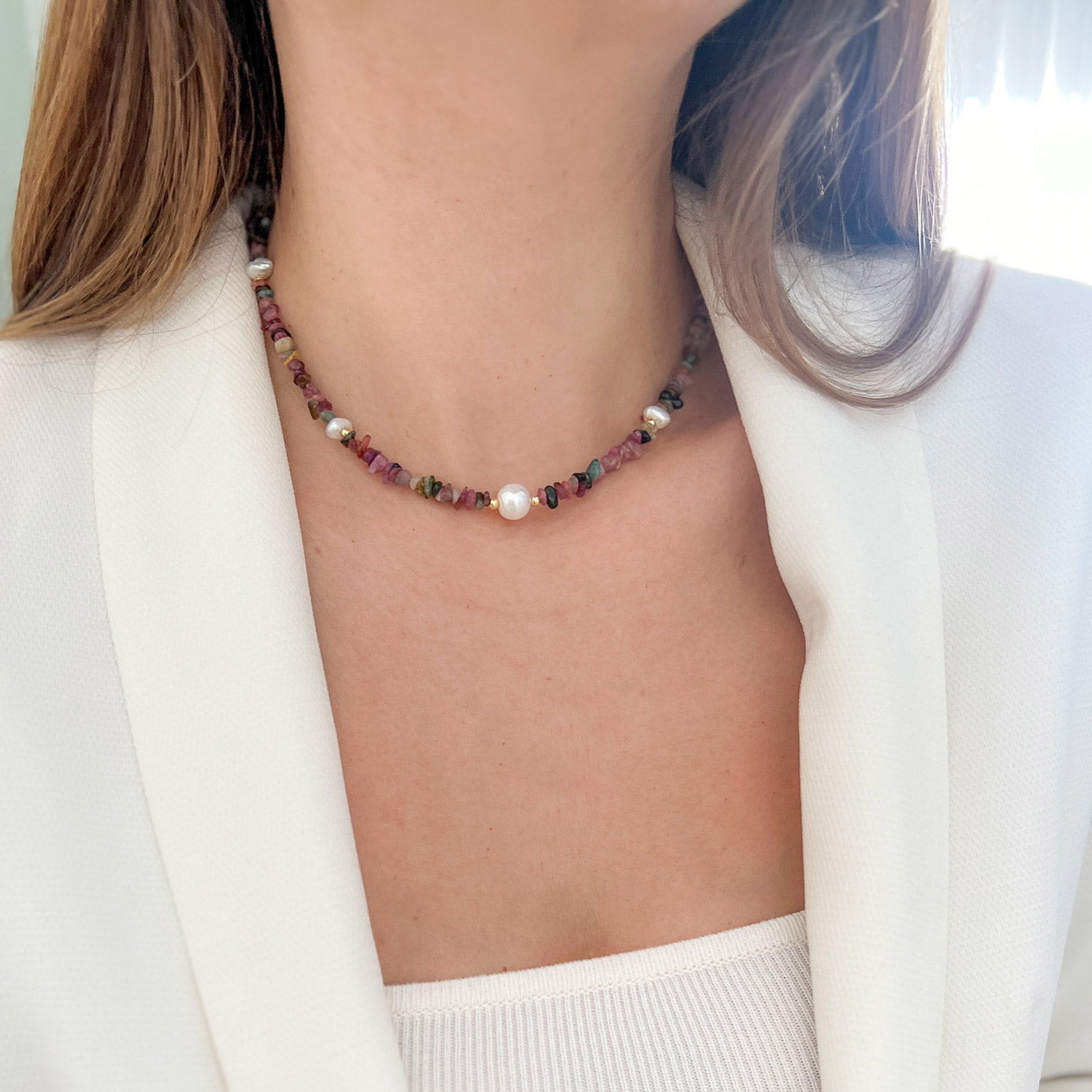 שרשרת מונטנגרו מאבני טורמלין