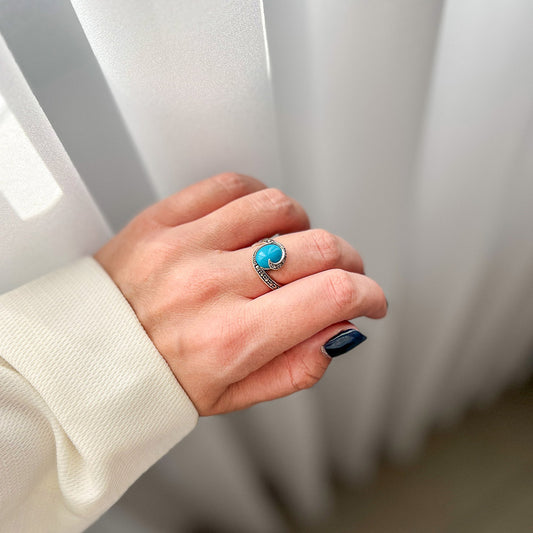 טבעת כסף מילה עם טורקיז