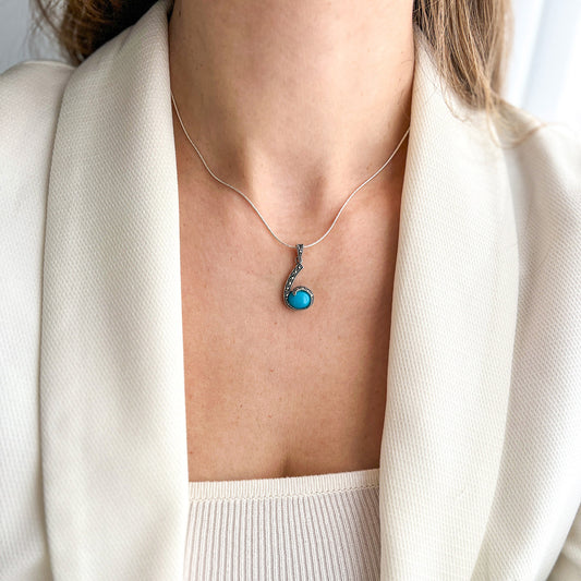 שרשרת כסף מילה עם טורקיז