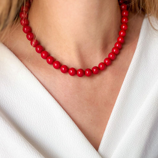 שרשרת ליה אדומה מאבני ג'ייד