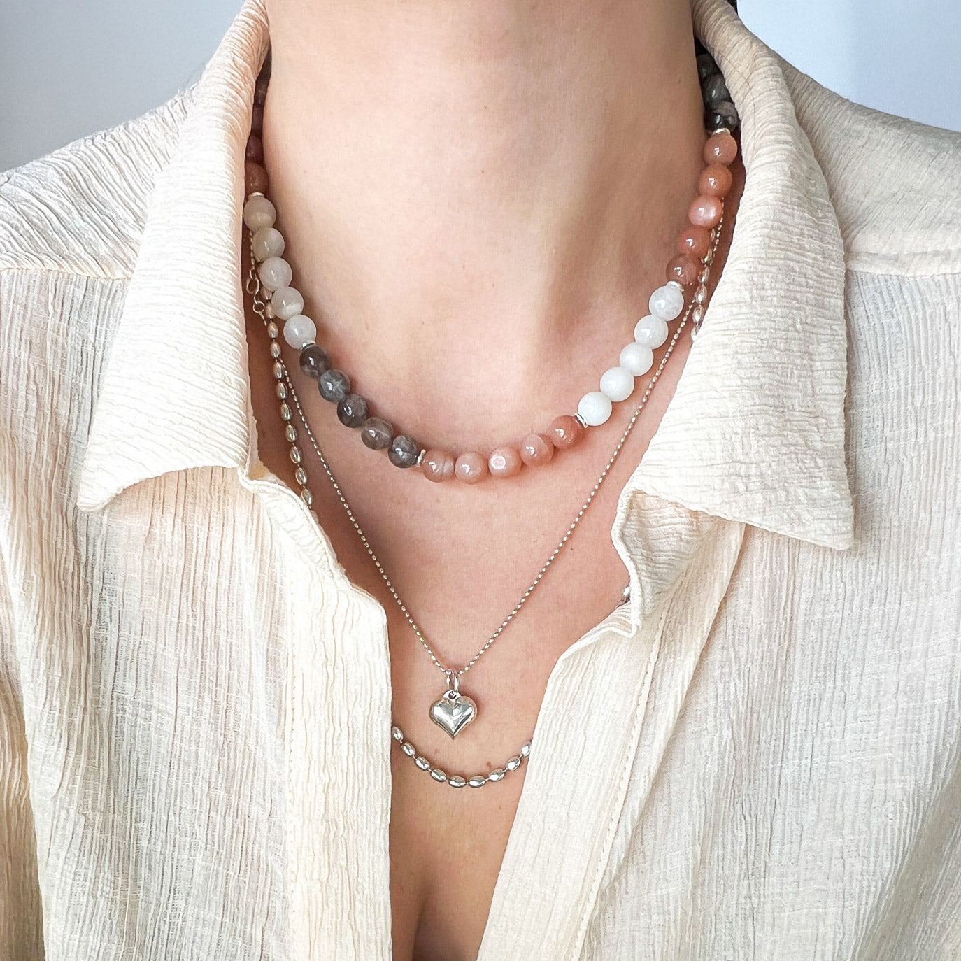 שרשרת מיני "ניק" מאבני מונסטון