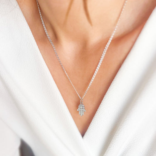 שרשרת כסף טהור עם תליון חמסה