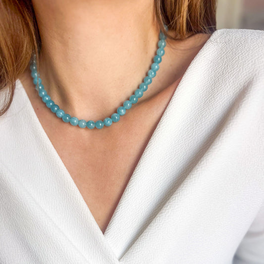 שרשרת מיני ליה כחולה מאבני ג'ייד