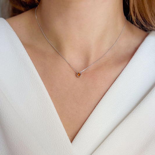 שרשרת כסף אמנדה עם אבן סטרין