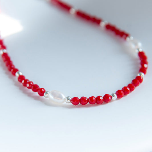 RED שרשרת בשילוב פנינים