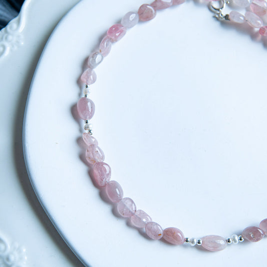 שרשרת סיאול מאבני רוז קוורץ