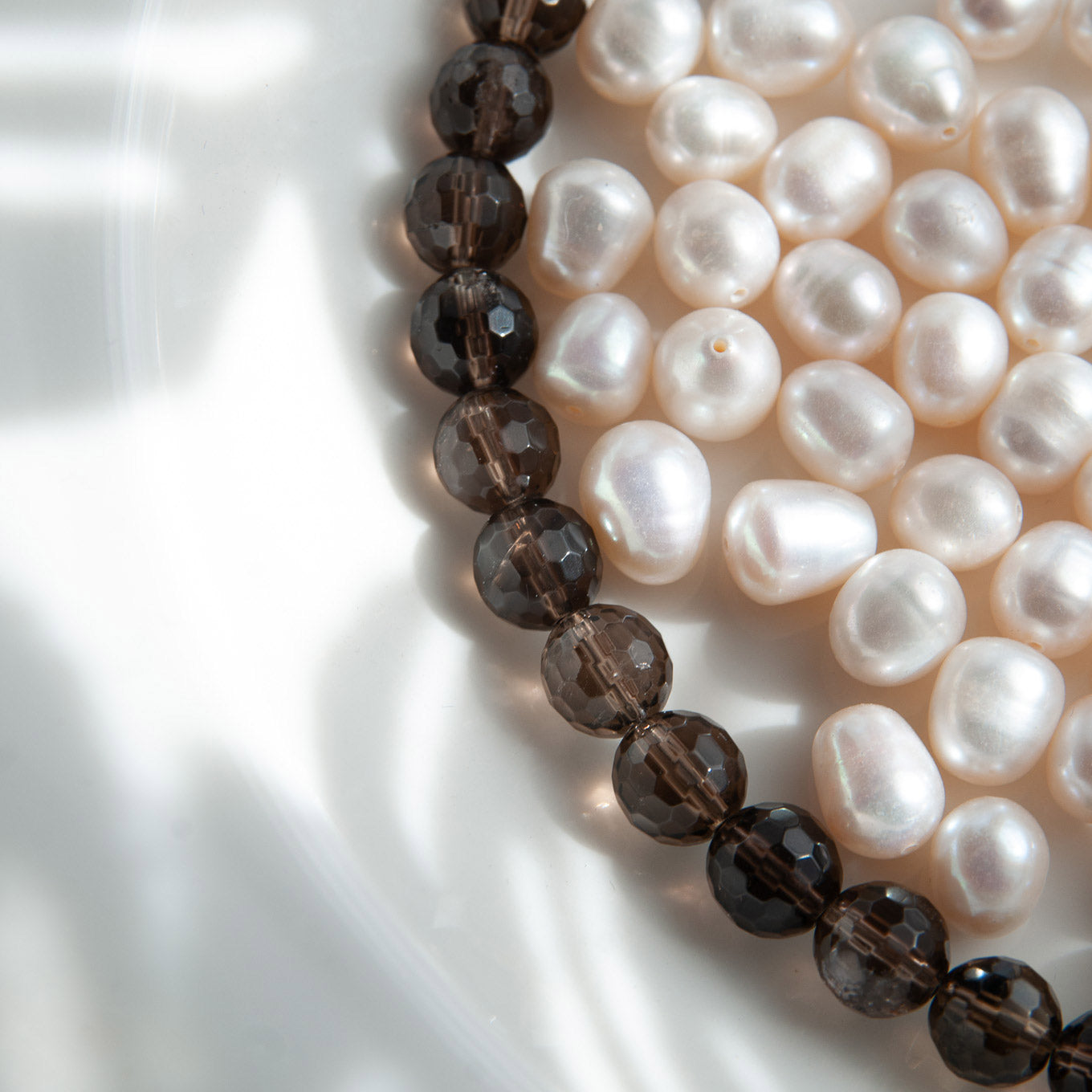 שרשרת אבני סמוקי קוורץ