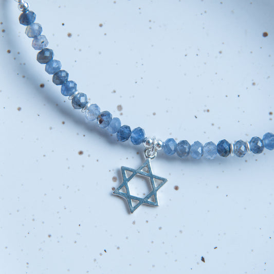 S שרשרת אבני איולייט עם מגן דוד