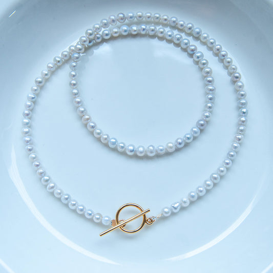 שרשרת פנינים מריה עם סוגר עגול