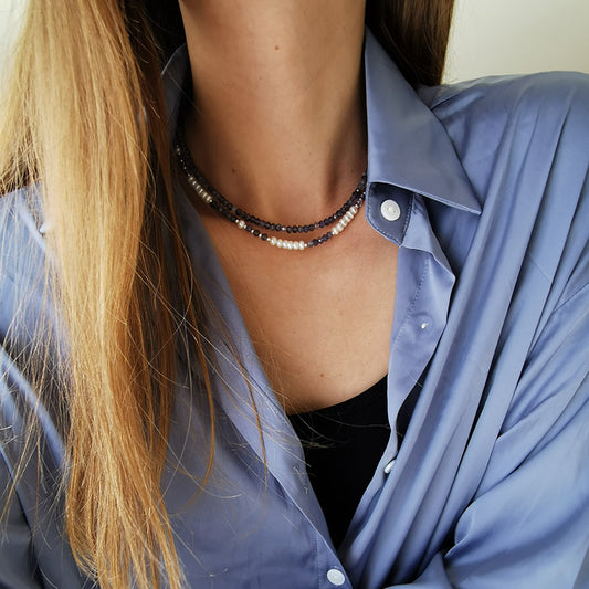 שרשרת אבני איולייט בהירה