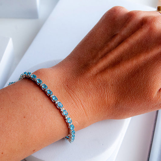 צמיד כסף טהור "קייט" עם אבני טופז