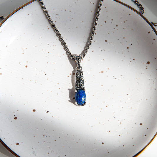 שרשרת כסף עם תליון כסף אלנה לאפיס