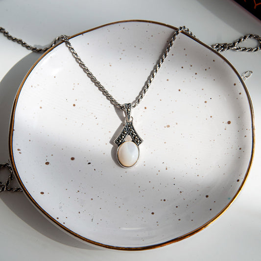 שרשרת כסף עם תליון כסף איב צדף