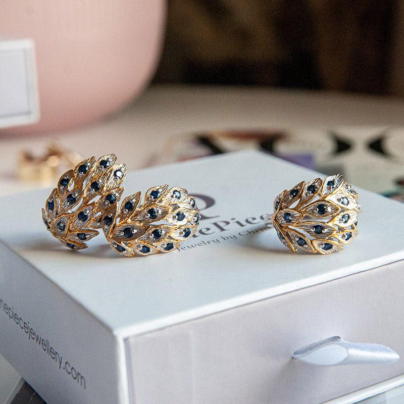 עגילי עלמה עם אבני ספיר