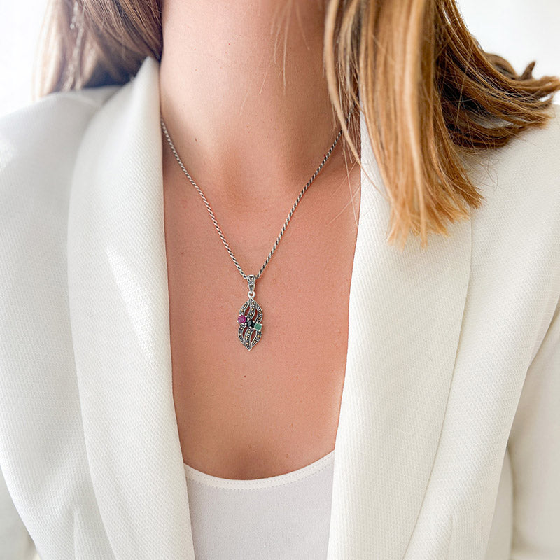 תליון "ברלין" עם מיקס אבני חן