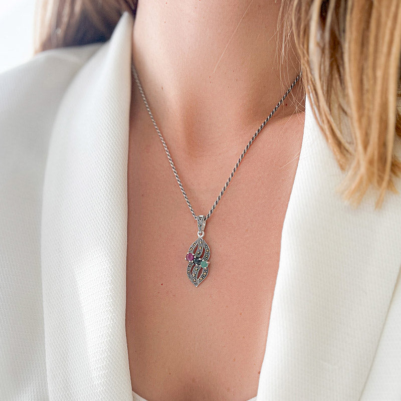 תליון "ברלין" עם מיקס אבני חן