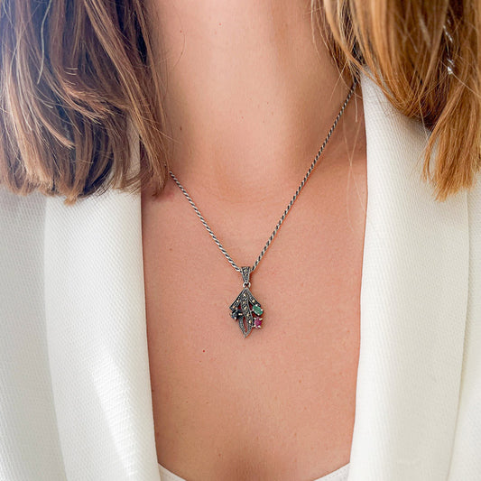 תליון "לינה" עם מיקס אבני חן