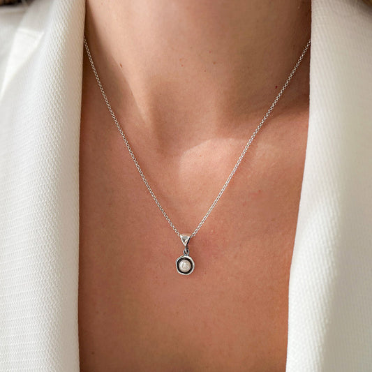 שרשרת כסף עדינה עם פנינה