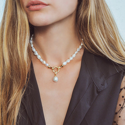 תליון פנינה צ'ארם זהב