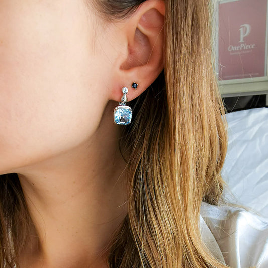 עגילי "דיאנה" עם בלו טופז