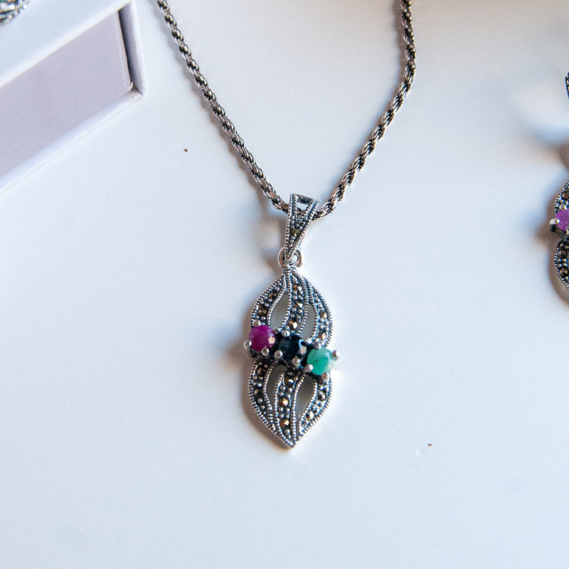 תליון "ברלין" עם מיקס אבני חן