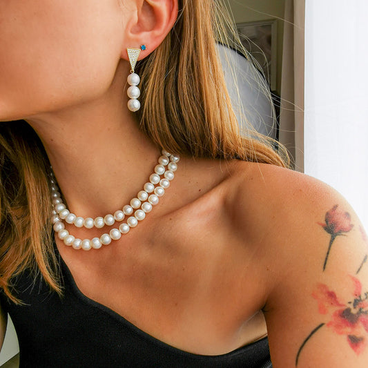 G ASHLEY עגילי פנינה