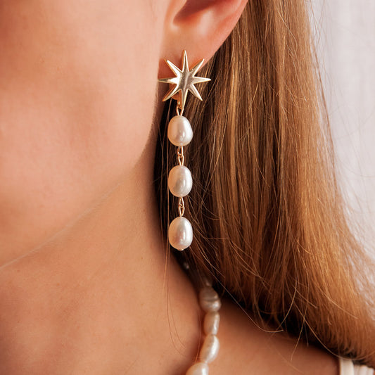 G STARS עגילי פנינים