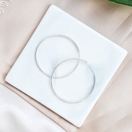 עגיל חישוק דקים מכסף טהור