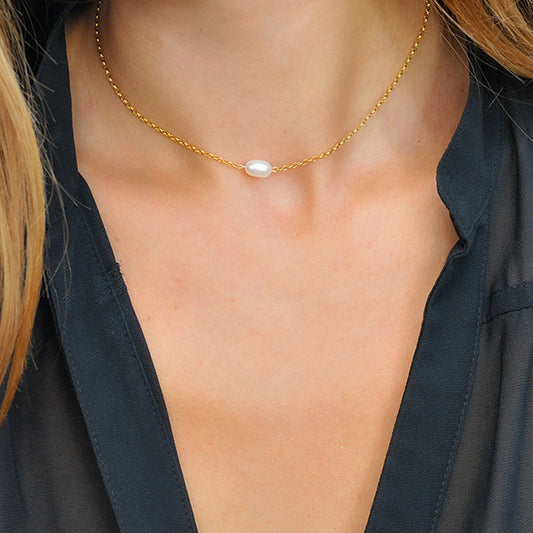 שרשרת גולדפילד אווה עם פנינה עדינה