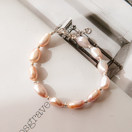 צמיד פנינים טיילור ורוד