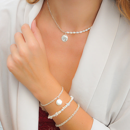 צמיד פנינים טבעיות קורטני