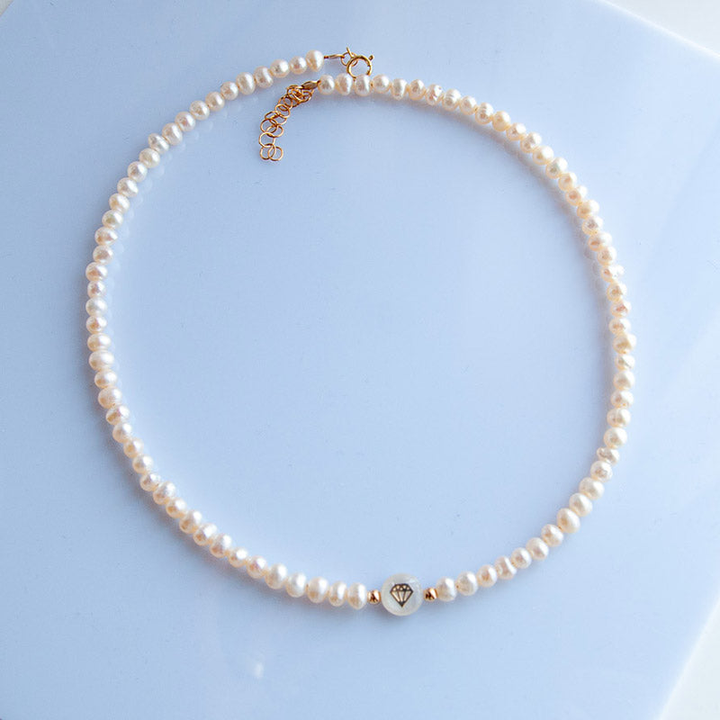 DIAMOND שרשרת פנינים